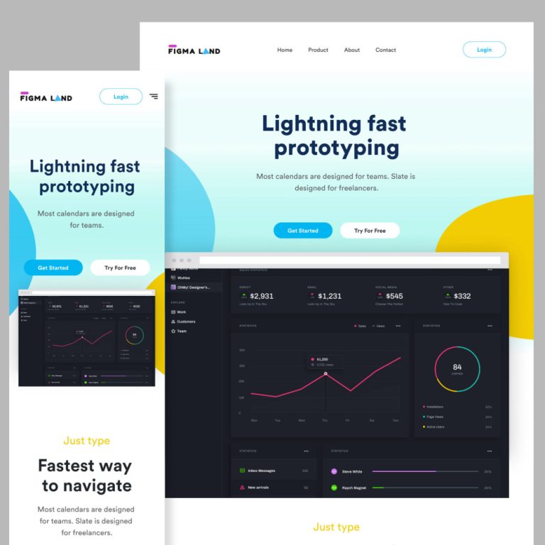 Figma Startup landing page Template - Captain Design