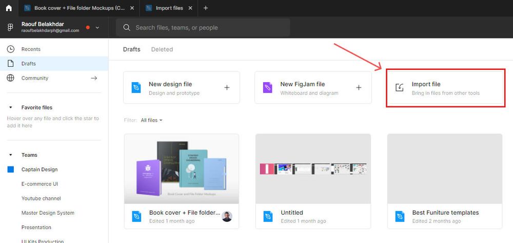 How to import a Figma file into Figma - Captain Design