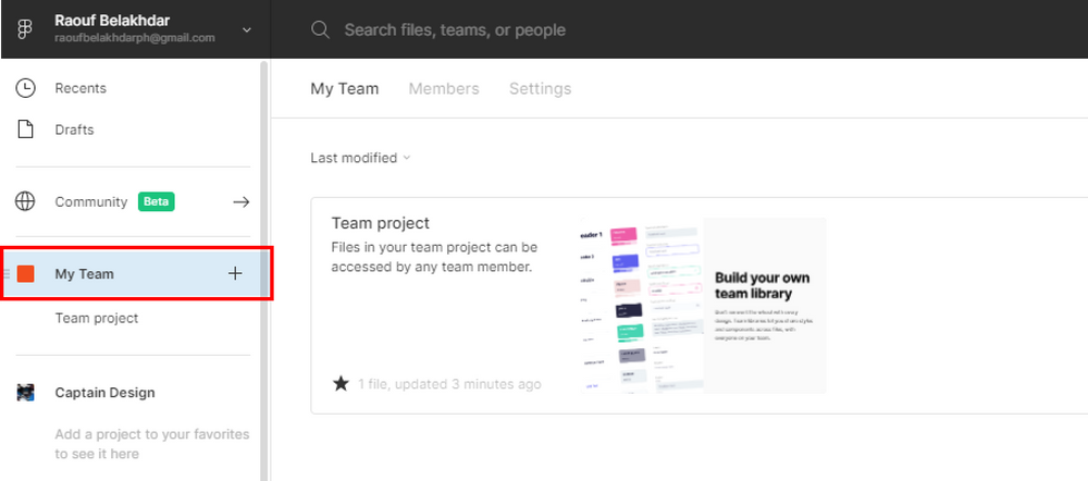 Figma Tips - Create a new Figma team - Captain Design