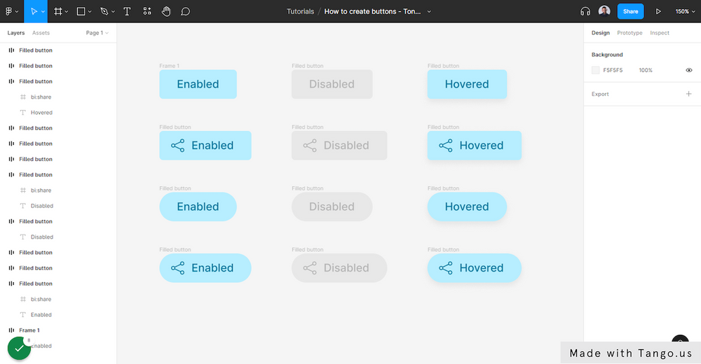 How to design filled tonal buttons - Figma Tutorial - Captain Design