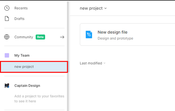 How to create a new Figma team project - Captain Design