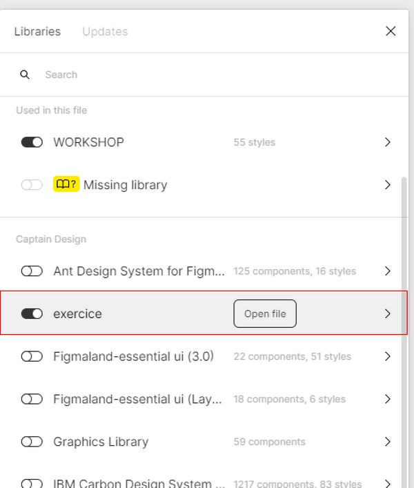 Import styles from a different Figma file - Captain Design
